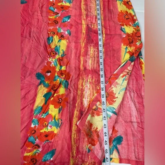 Jams World Fire Daisy Floral MIDI Maxi Dress Pockets Split Size Small - Picture 5 of 10